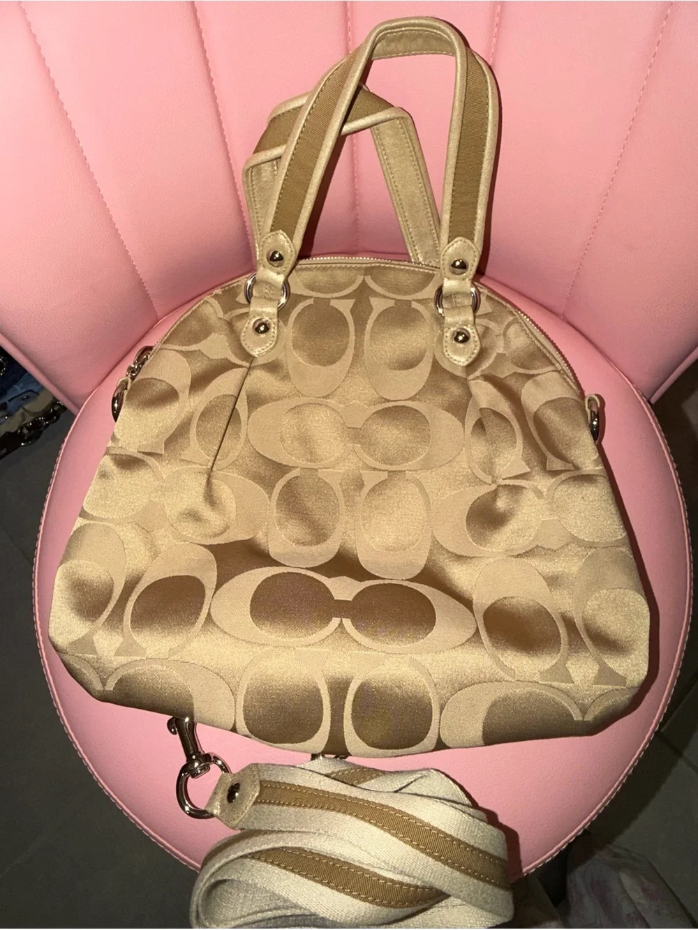 Coach Poppy Signature Dome Satchel in Gold